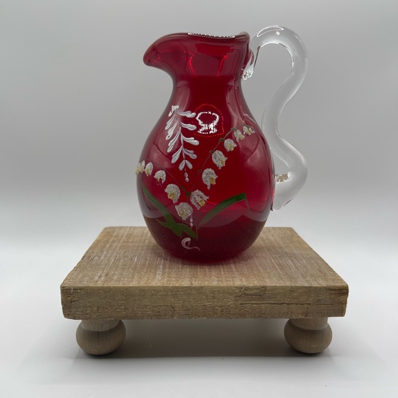 Destinations Collectibles Denmark Ruby Glass Stemmed Cup‎ and Blown Glass Vase - Picture 3 of 16
